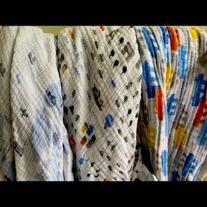Set of 3 aden anais muslin cotton swaddle blankets